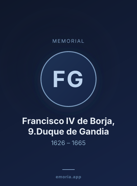 Memorial portrait of Francisco IV de Borja, 9.Duque de Gandia