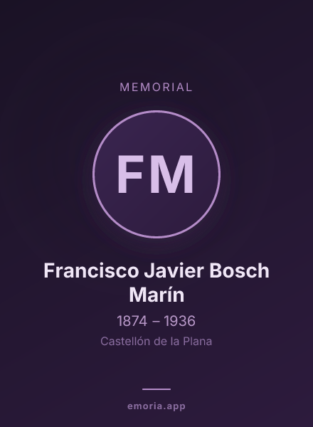 Memorial portrait of Francisco Javier Bosch Marín