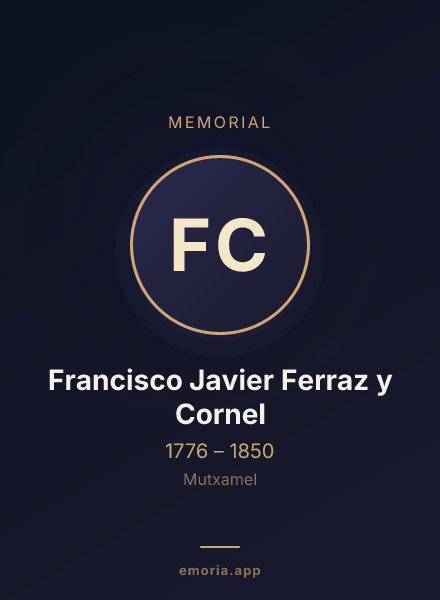 Memorial portrait of Francisco Javier Ferraz y Cornel