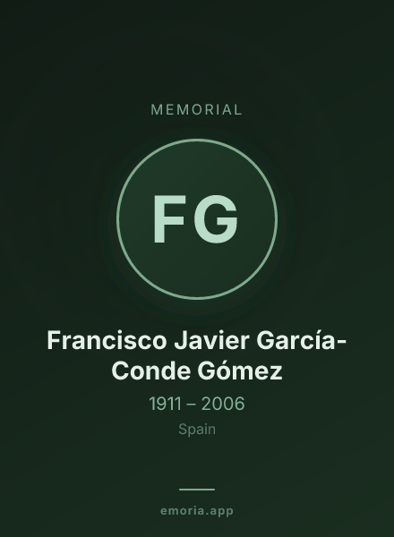 Memorial portrait of Francisco Javier García-Conde Gómez