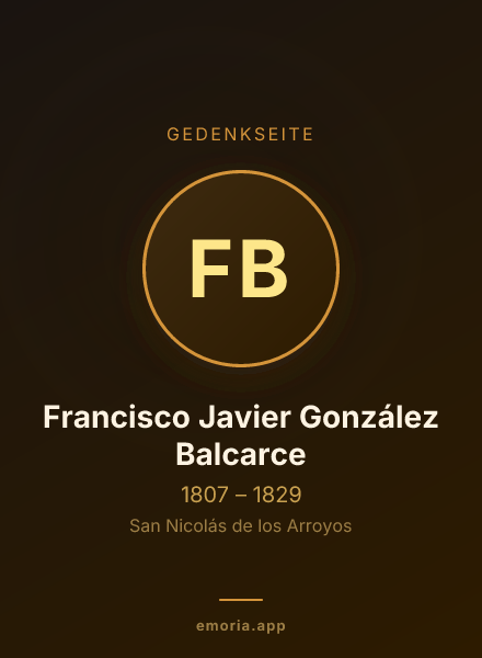 Gedenkportrait von Francisco Javier González Balcarce