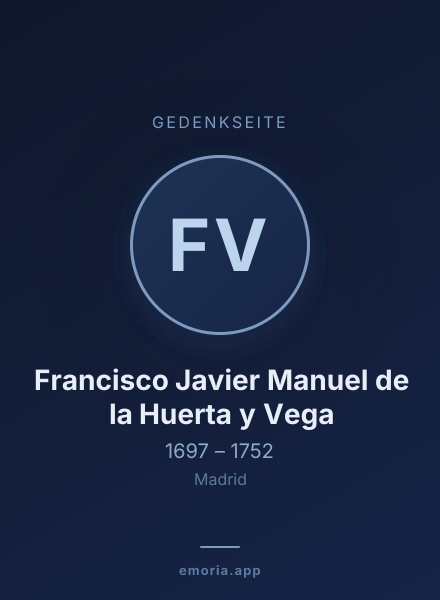 Gedenkportrait von Francisco Javier Manuel de la Huerta y Vega