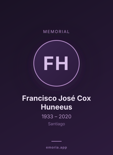 Memorial portrait of Francisco José Cox Huneeus