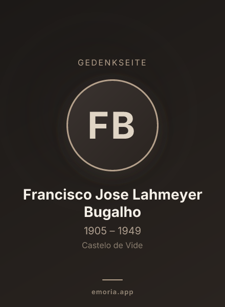 Gedenkportrait von Francisco Jose Lahmeyer Bugalho