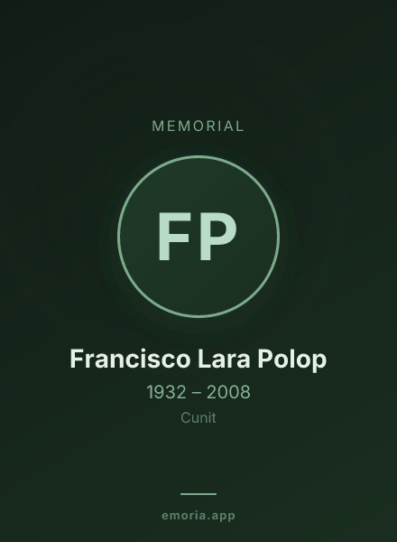 Memorial portrait of Francisco Lara Polop