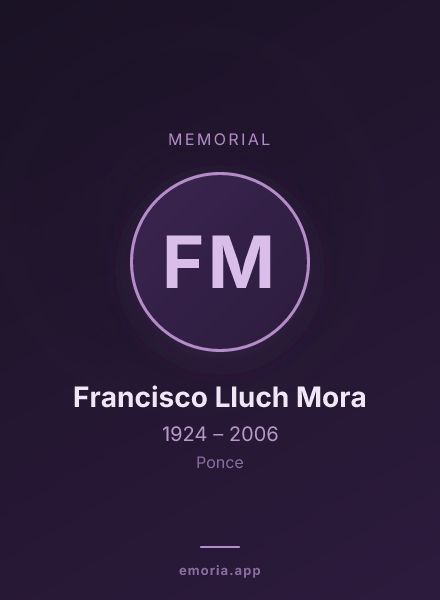 Memorial portrait of Francisco Lluch Mora