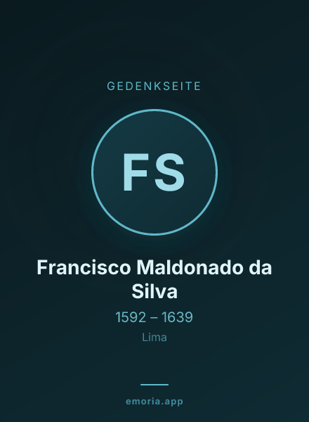 Gedenkportrait von Francisco Maldonado da Silva