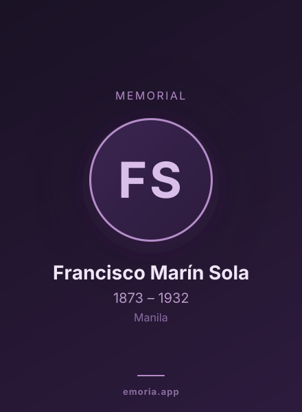 Memorial portrait of Francisco Marín Sola