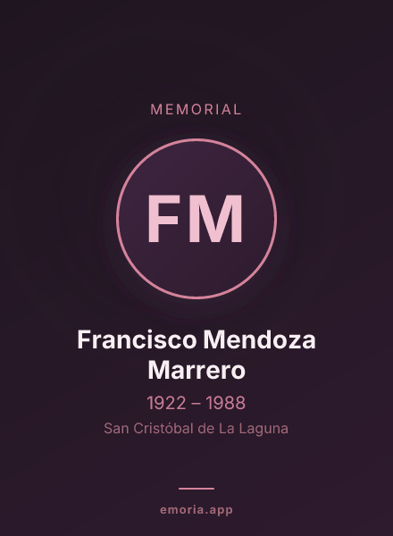 Memorial portrait of Francisco Mendoza Marrero