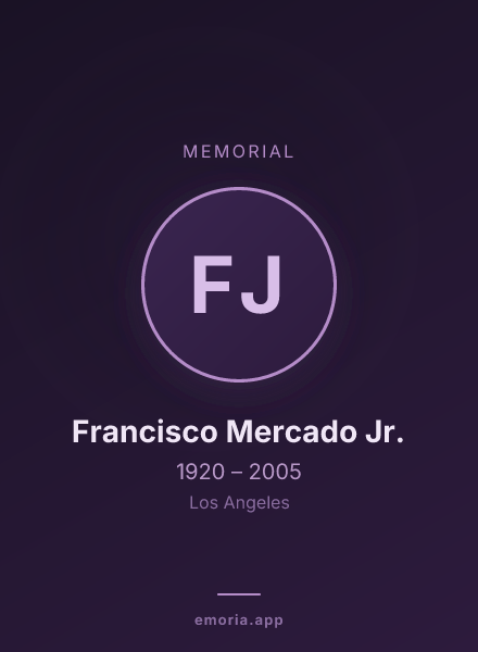 Memorial portrait of Francisco Mercado Jr.