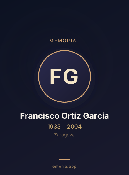 Memorial portrait of Francisco Ortiz García
