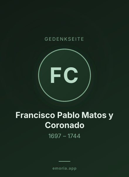 Gedenkportrait von Francisco Pablo Matos y Coronado