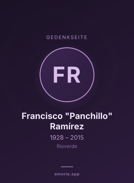Gedenkportrait von Francisco "Panchillo" Ramírez