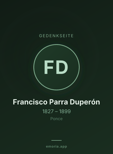 Gedenkportrait von Francisco Parra Duperón