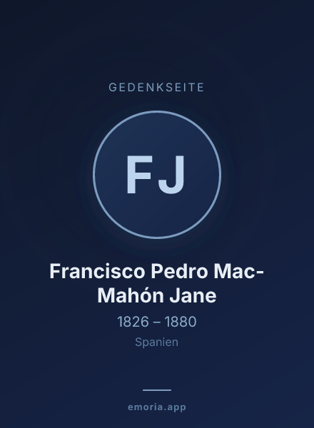 Gedenkportrait von Francisco Pedro Mac-Mahón Jane