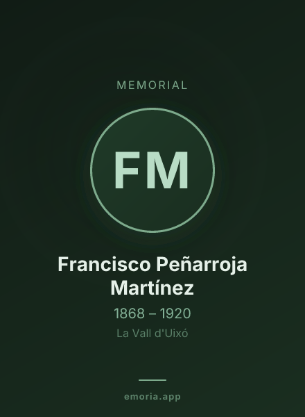 Memorial portrait of Francisco Peñarroja Martínez