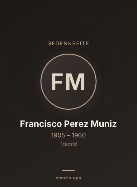 Gedenkportrait von Francisco Perez Muniz