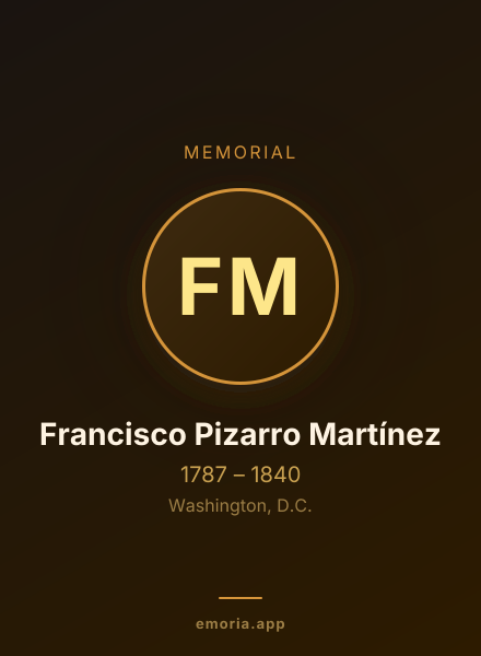 Memorial portrait of Francisco Pizarro Martínez