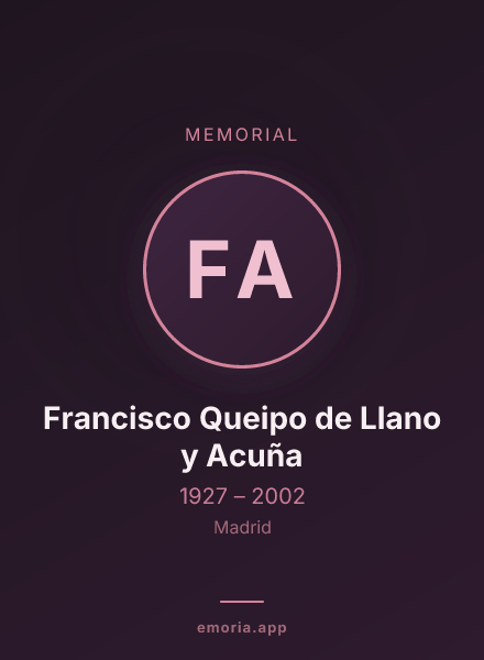 Memorial portrait of Francisco Queipo de Llano y Acuña