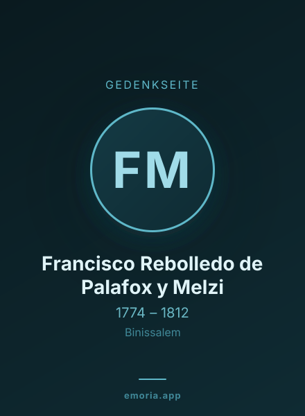 Gedenkportrait von Francisco Rebolledo de Palafox y Melzi