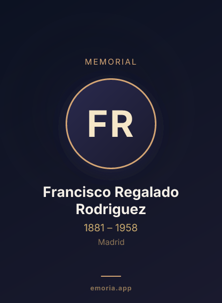 Memorial portrait of Francisco Regalado Rodriguez