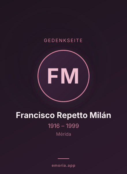 Gedenkportrait von Francisco Repetto Milán