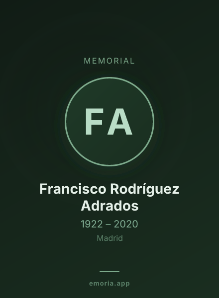 Memorial portrait of Francisco Rodríguez Adrados