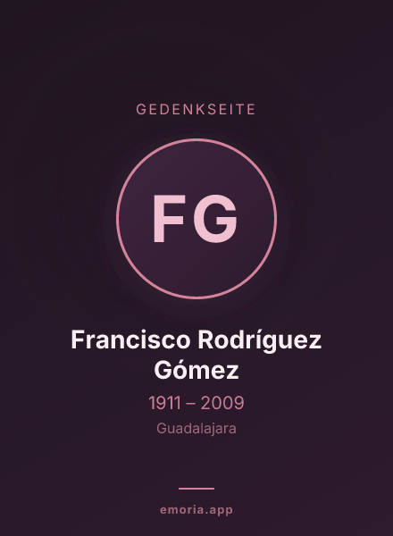 Gedenkportrait von Francisco Rodríguez Gómez