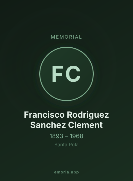 Memorial portrait of Francisco Rodriguez Sanchez Clement