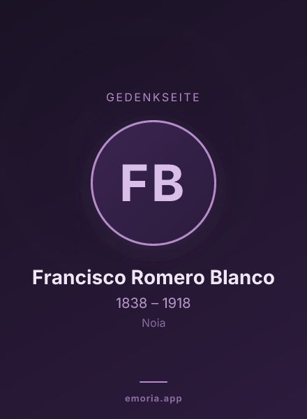 Gedenkportrait von Francisco Romero Blanco