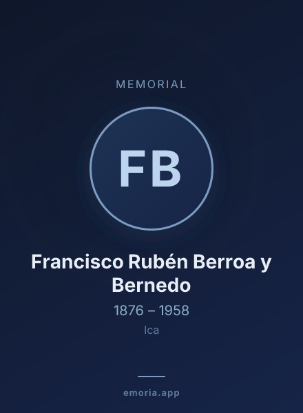 Memorial portrait of Francisco Rubén Berroa y Bernedo