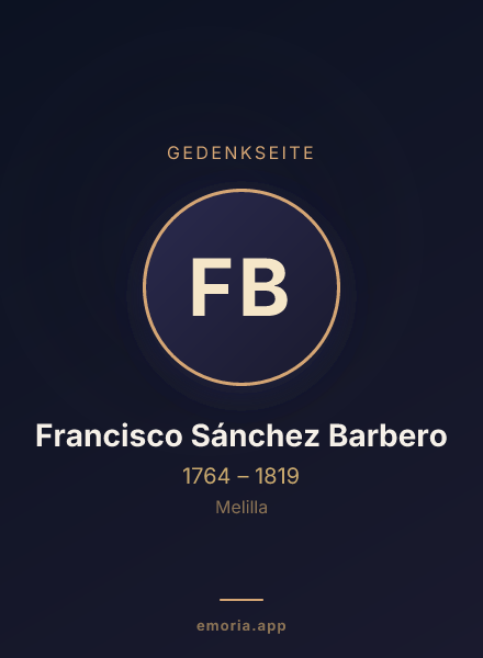 Gedenkportrait von Francisco Sánchez Barbero