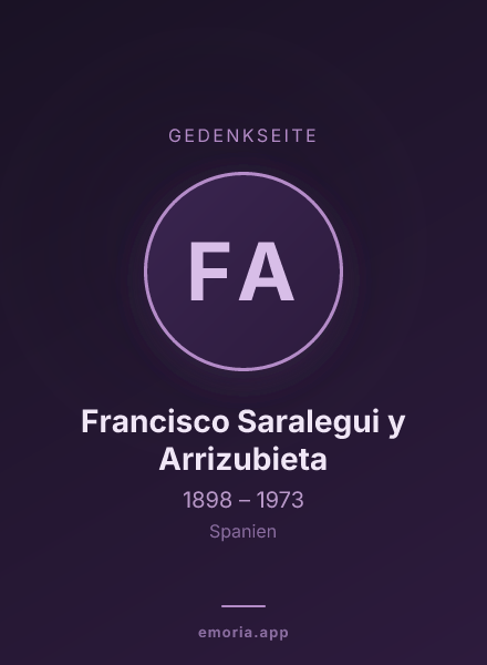 Gedenkportrait von Francisco Saralegui y Arrizubieta