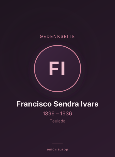 Gedenkportrait von Francisco Sendra Ivars