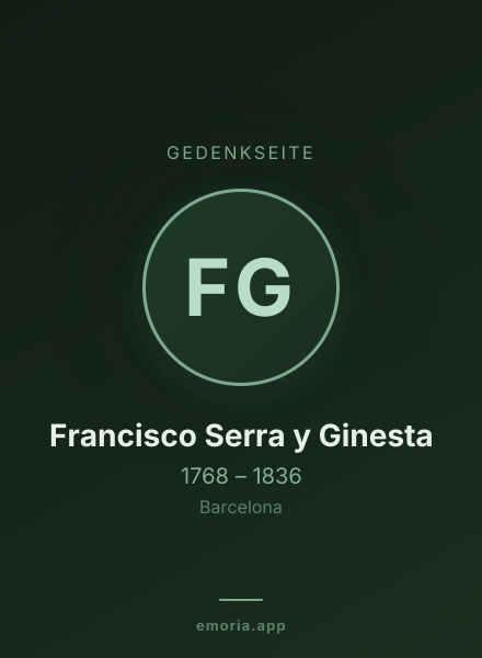 Gedenkportrait von Francisco Serra y Ginesta