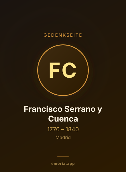 Gedenkportrait von Francisco Serrano y Cuenca