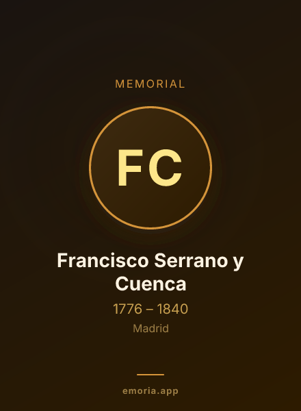 Memorial portrait of Francisco Serrano y Cuenca