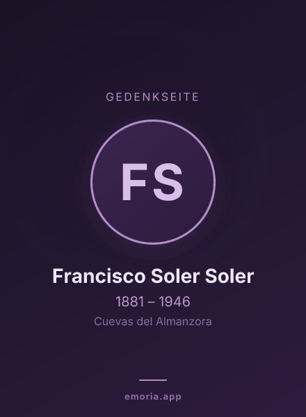 Gedenkportrait von Francisco Soler Soler