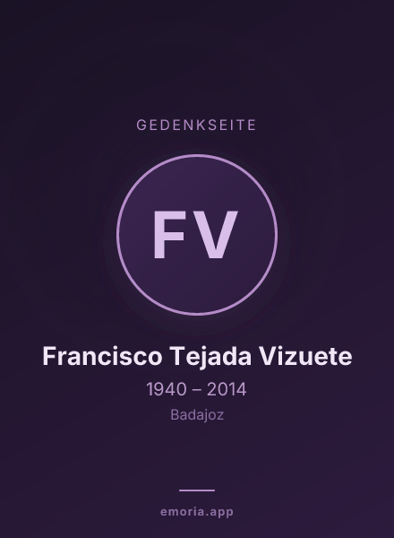 Gedenkportrait von Francisco Tejada Vizuete