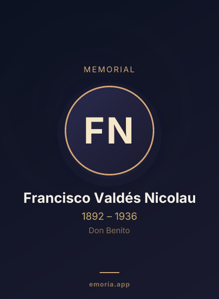 Memorial portrait of Francisco Valdés Nicolau