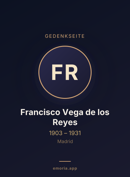 Gedenkportrait von Francisco Vega de los Reyes