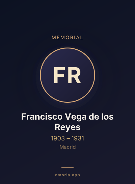 Memorial portrait of Francisco Vega de los Reyes