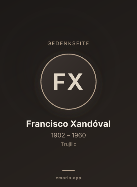 Gedenkportrait von Francisco Xandóval
