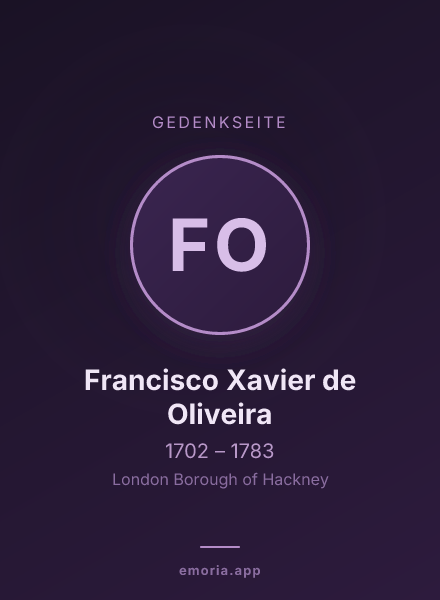 Gedenkportrait von Francisco Xavier de Oliveira