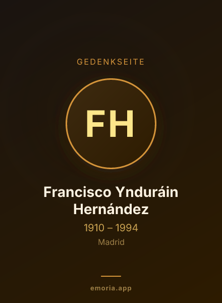 Gedenkportrait von Francisco Ynduráin Hernández