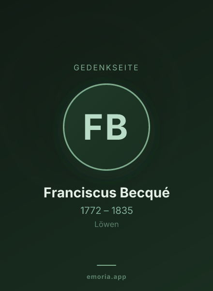 Gedenkportrait von Franciscus Becqué