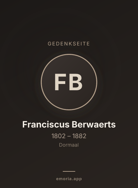Gedenkportrait von Franciscus Berwaerts