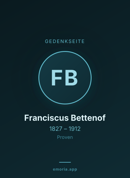 Gedenkportrait von Franciscus Bettenof
