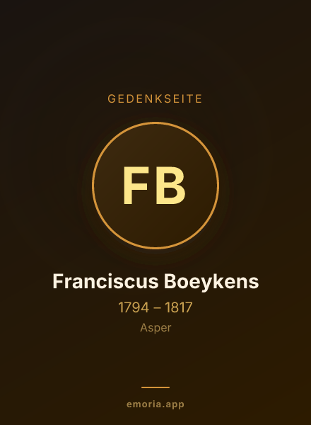 Gedenkportrait von Franciscus Boeykens