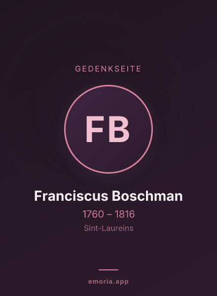 Gedenkportrait von Franciscus Boschman